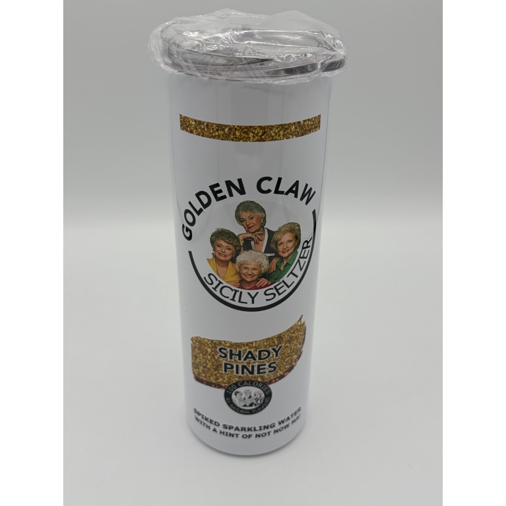 Golden Girls Sicily Seltzer Shady Pines Skinny Tumbler White 20oz Parody Cup